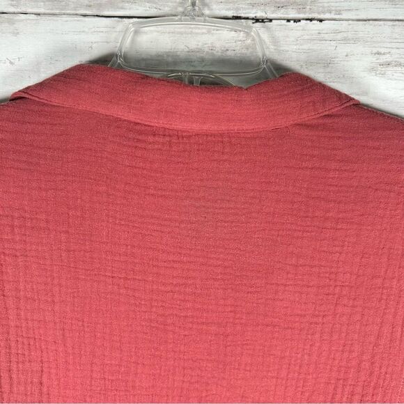 The Impeccable Pig Crinkle Cotton Babydoll Rust Bohemian Oversized Top M - Picture 9 of 12